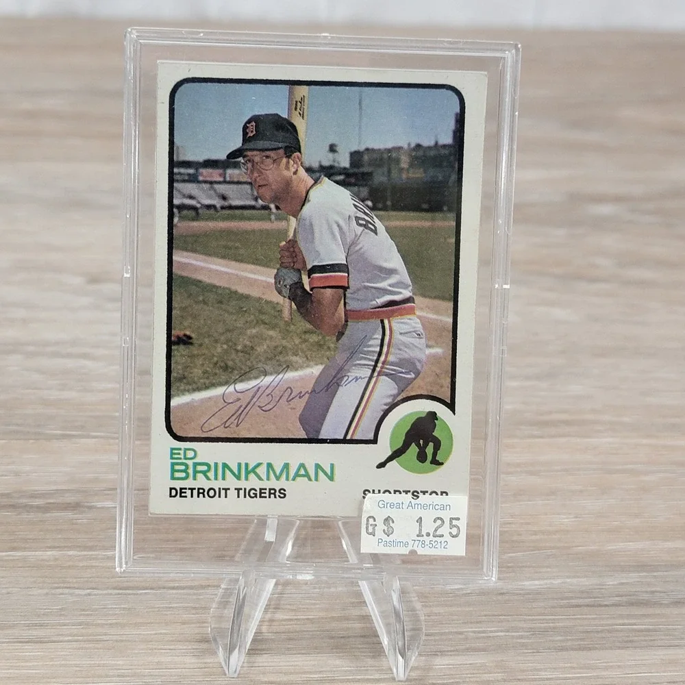 Ed Brinkman Detroit Tigers 1972 Topps Baseball Card Autographed